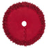 Hand Felted Wool Christmas Tree Skirt - Overlapping Flowers Border in Maroon - 64"/72" - ARCADIA HOME